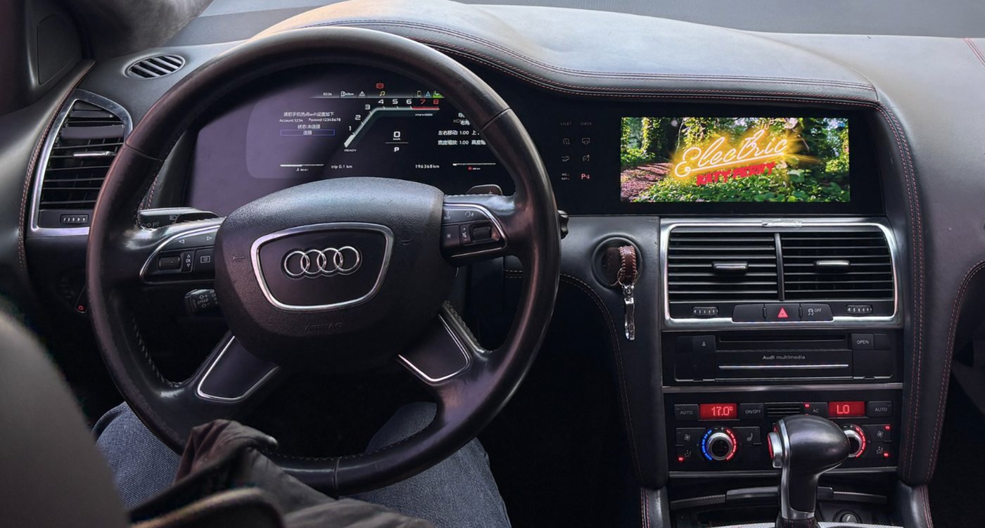Audi Q7 2005-2016 + Navigation OEM Head Unit Retained Dual-screen Digital Instrument Cluster Retrofit NF-7364 product image by Yrefit for Audi NF-7364