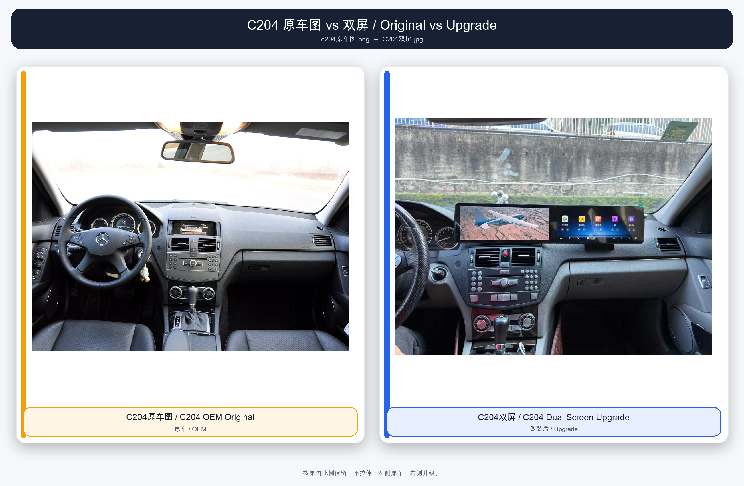 C204 Mercedes retrofit comparison